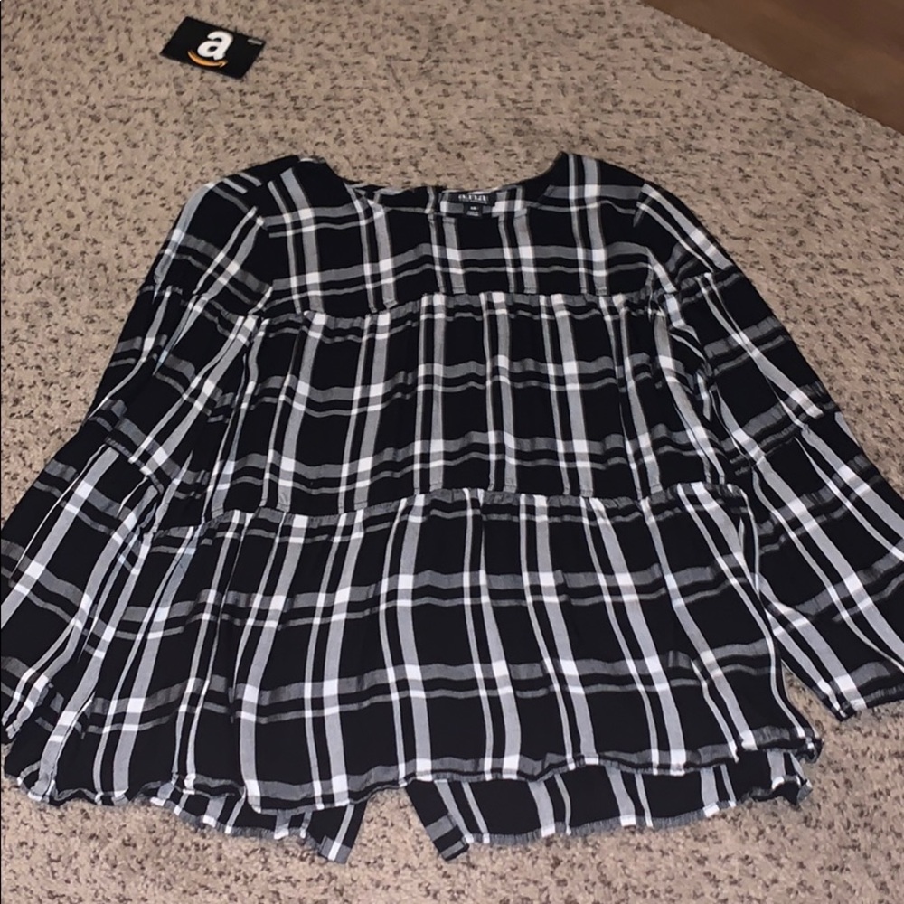 flannel long sleeve blouse